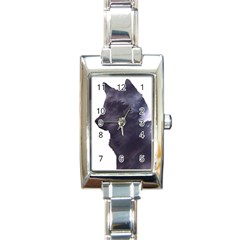 Black Wolf  Rectangle Italian Charm Watch by StarvingArtisan