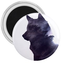 Black Wolf  3  Magnets by StarvingArtisan