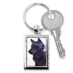 Black Wolf  Key Chains (rectangle)  by StarvingArtisan