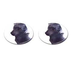 Black Wolf  Cufflinks (oval) by StarvingArtisan