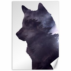 Black Wolf  Canvas 12  X 18   by StarvingArtisan