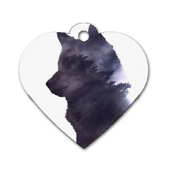 Black Wolf  Dog Tag Heart (one Side) by StarvingArtisan