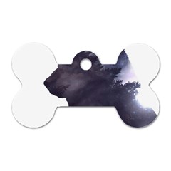 Black Wolf  Dog Tag Bone (one Side) by StarvingArtisan