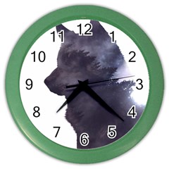 Black Wolf  Color Wall Clocks by StarvingArtisan