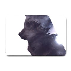 Black Wolf  Small Doormat  by StarvingArtisan