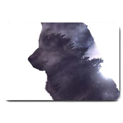 Black Wolf  Large Doormat  by StarvingArtisan