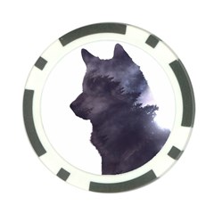 Black Wolf  Poker Chip Card Guard by StarvingArtisan