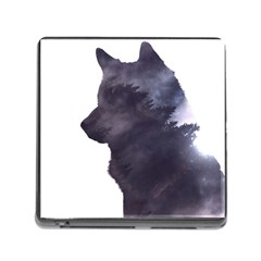 Black Wolf  Memory Card Reader (square) by StarvingArtisan