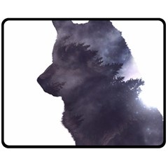 Black Wolf  Double Sided Fleece Blanket (medium)  by StarvingArtisan