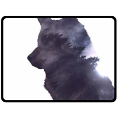 Black Wolf  Double Sided Fleece Blanket (large)  by StarvingArtisan