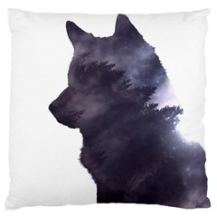 Black Wolf  Standard Flano Cushion Case (one Side) by StarvingArtisan