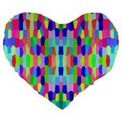 Artwork By Patrick-colorful-35 Large 19  Premium Flano Heart Shape Cushions by ArtworkByPatrick