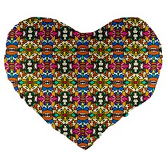  Artwork By Patrick-colorful-36 Large 19  Premium Heart Shape Cushions by ArtworkByPatrick