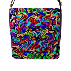 Artwork By Patrick-colorful-40 Flap Messenger Bag (l)  by ArtworkByPatrick