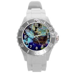 Blue Options 3 Round Plastic Sport Watch (l) by bestdesignintheworld