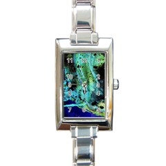 Blue Options 6 Rectangle Italian Charm Watch by bestdesignintheworld