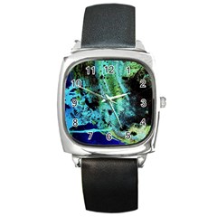 Blue Options 6 Square Metal Watch by bestdesignintheworld