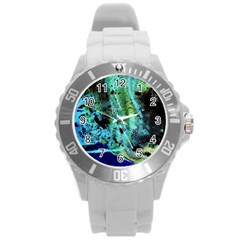 Blue Options 6 Round Plastic Sport Watch (l) by bestdesignintheworld