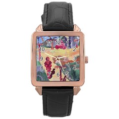 Trail Rose Gold Leather Watch  by bestdesignintheworld