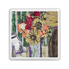 Sunflowers And Lamp Memory Card Reader (square)  by bestdesignintheworld