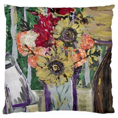 Sunflowers And Lamp Large Cushion Case (two Sides) by bestdesignintheworld