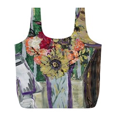 Sunflowers And Lamp Full Print Recycle Bags (l)  by bestdesignintheworld