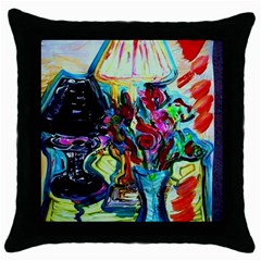 Still Life With Two Lamps Throw Pillow Case (black) by bestdesignintheworld