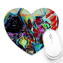 Still Life With Two Lamps Heart Mousepads by bestdesignintheworld