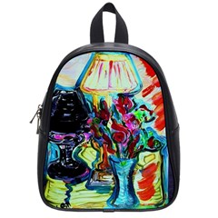 Still Life With Two Lamps School Bag (small) by bestdesignintheworld