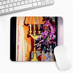 Still Life With Lamps And Flowers Large Mousepads by bestdesignintheworld