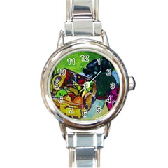 Still Life With A Pigy Bank Round Italian Charm Watch by bestdesignintheworld