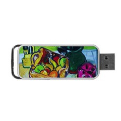 Still Life With A Pigy Bank Portable Usb Flash (one Side) by bestdesignintheworld