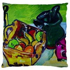 Still Life With A Pigy Bank Large Flano Cushion Case (two Sides) by bestdesignintheworld