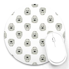 Angry Theater Mask Pattern Round Mousepads by dflcprints