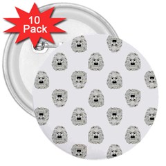 Angry Theater Mask Pattern 3  Buttons (10 Pack)  by dflcprints