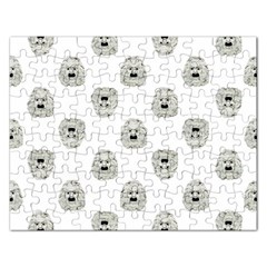 Angry Theater Mask Pattern Rectangular Jigsaw Puzzl by dflcprints