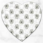 Angry Theater Mask Pattern Jigsaw Puzzle (Heart) Front