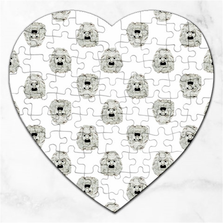 Angry Theater Mask Pattern Jigsaw Puzzle (Heart)