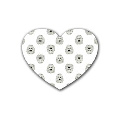 Angry Theater Mask Pattern Heart Coaster (4 Pack)  by dflcprints