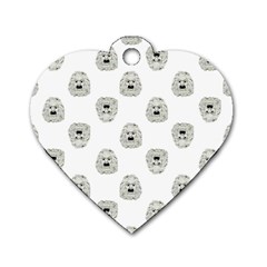 Angry Theater Mask Pattern Dog Tag Heart (one Side) by dflcprints