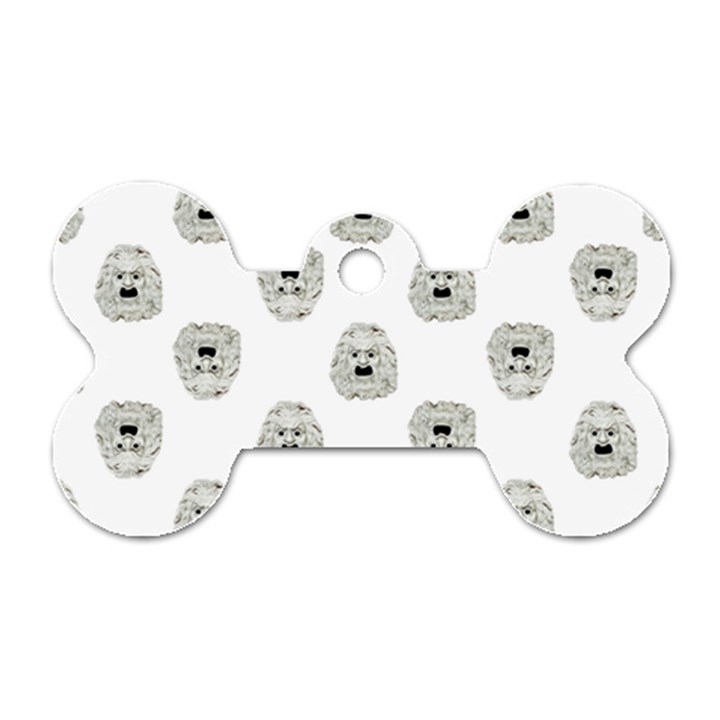 Angry Theater Mask Pattern Dog Tag Bone (One Side)