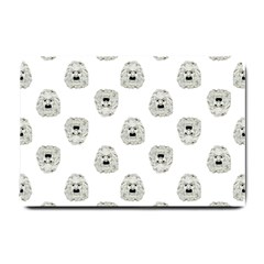 Angry Theater Mask Pattern Small Doormat  by dflcprints