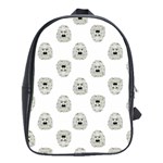 Angry Theater Mask Pattern School Bag (Large) Front