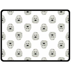 Angry Theater Mask Pattern Fleece Blanket (large)  by dflcprints