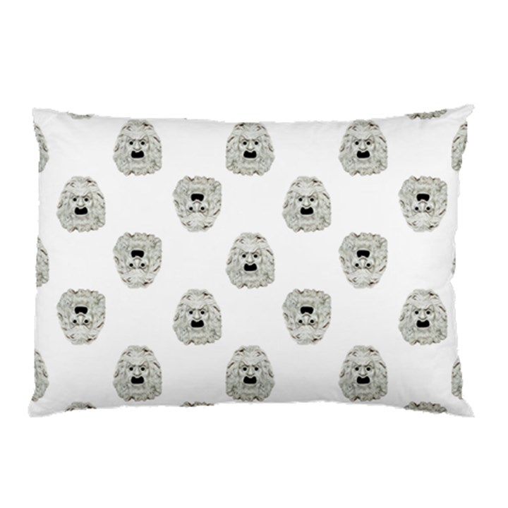 Angry Theater Mask Pattern Pillow Case (Two Sides)