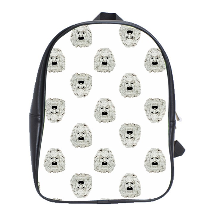 Angry Theater Mask Pattern School Bag (XL)