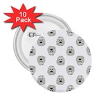 Angry Theater Mask Pattern 2.25  Buttons (10 pack)  Front