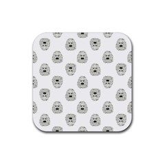 Angry Theater Mask Pattern Rubber Coaster (square)  by dflcprints