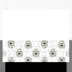 Angry Theater Mask Pattern Rectangular Jigsaw Puzzl by dflcprints