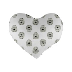 Angry Theater Mask Pattern Standard 16  Premium Heart Shape Cushions by dflcprints